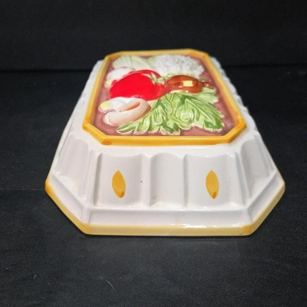 Gailstyn-Sutton‎ Towle Ceramic Vegetable Mold, Vintage Hand Painted Kitchenware
